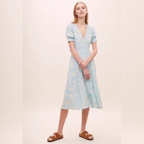 Faithfull The Brand Mejia Ari Zhoe Floral Print Midi Dress New Size 2 US/XS - Picture 9 of 16